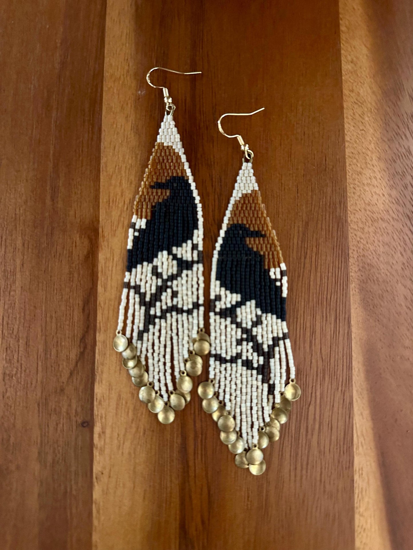 Hand-Beaded Fringe Earrings