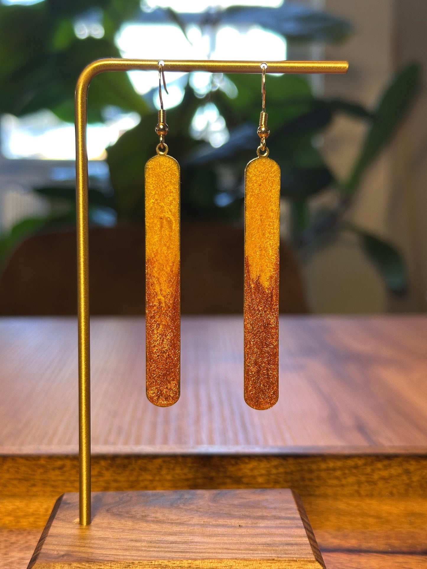 Resin and beaded earrings
