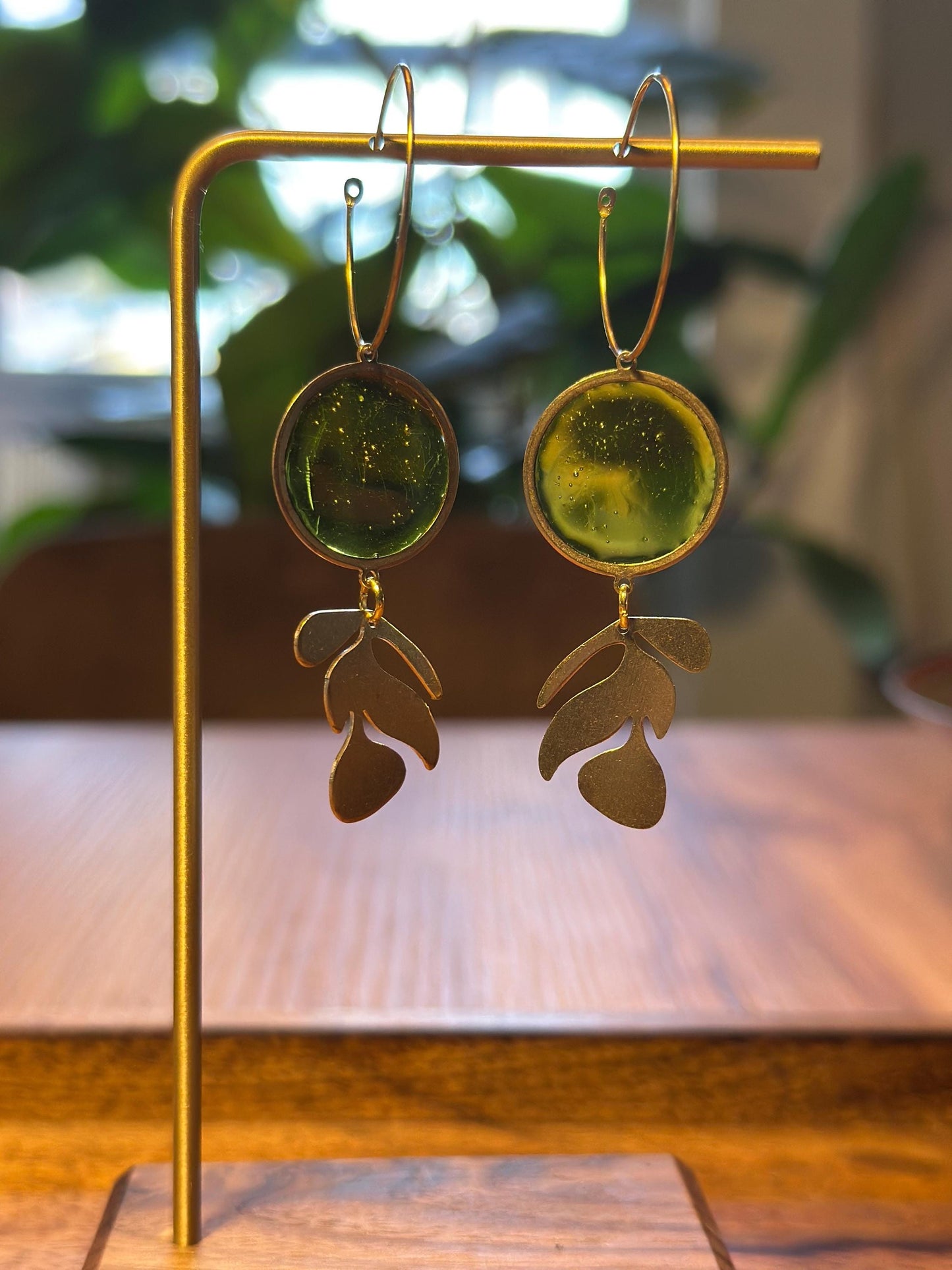 Resin and beaded earrings