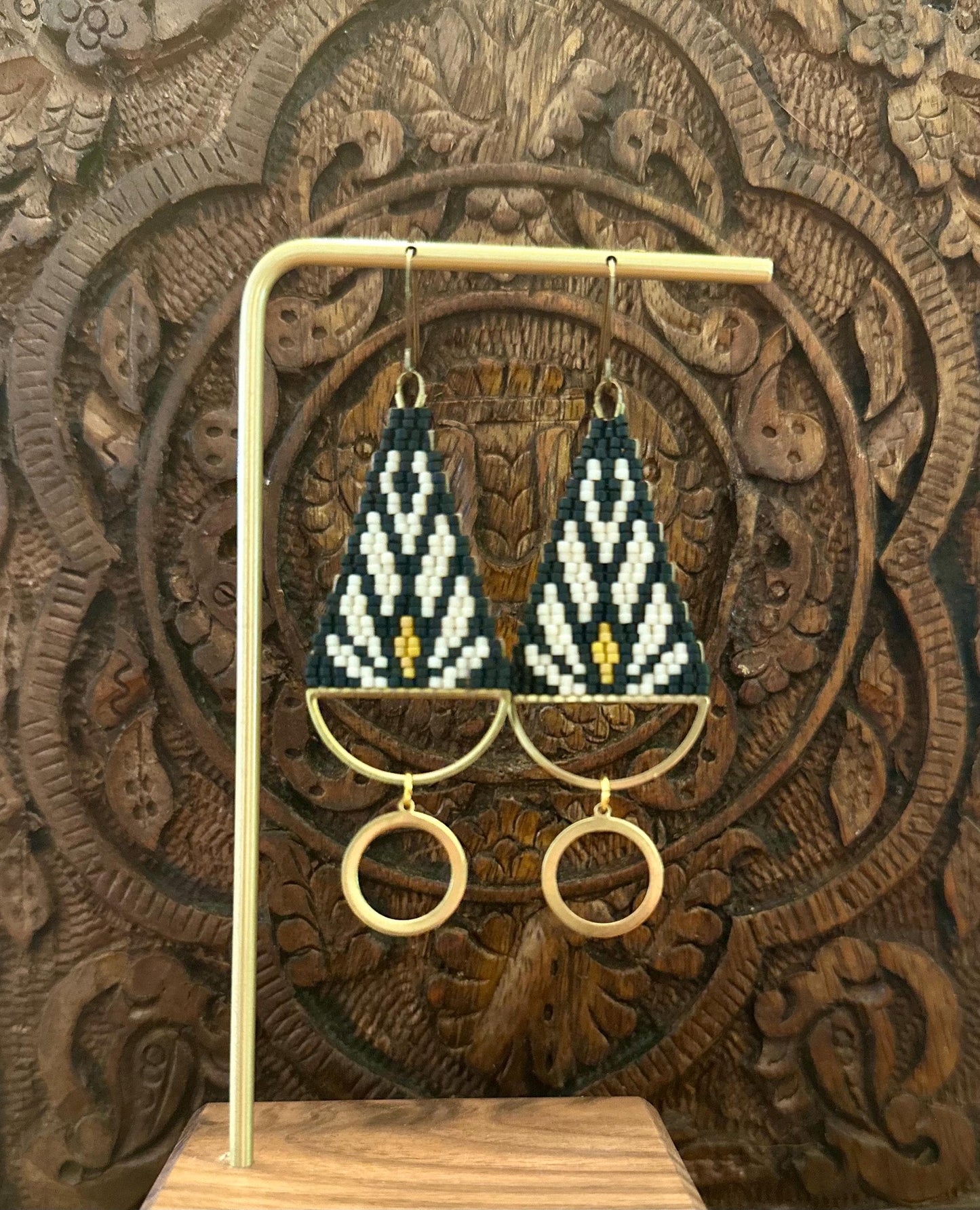 Hand-Beaded Fringe Earrings