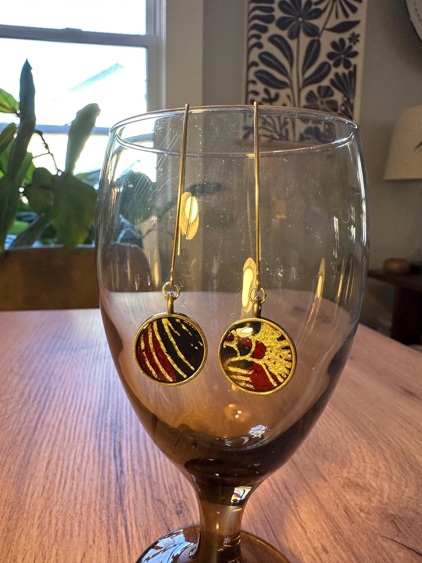Resin and beaded earrings
