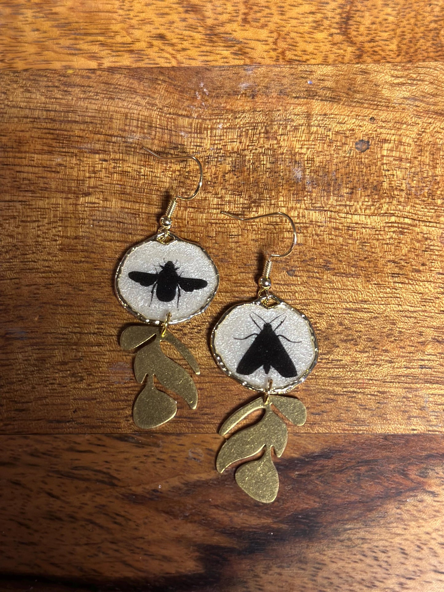 Resin and beaded earrings