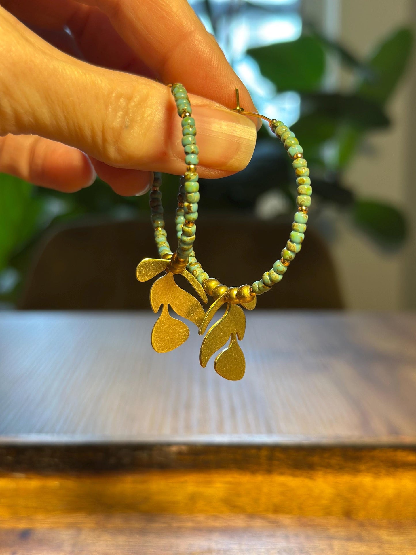 Beaded hoop earrings
