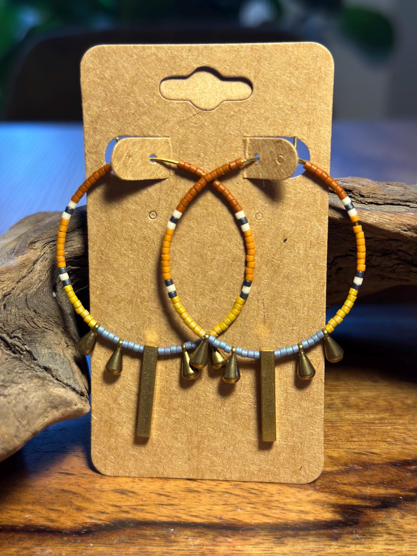 Beaded hoop earrings