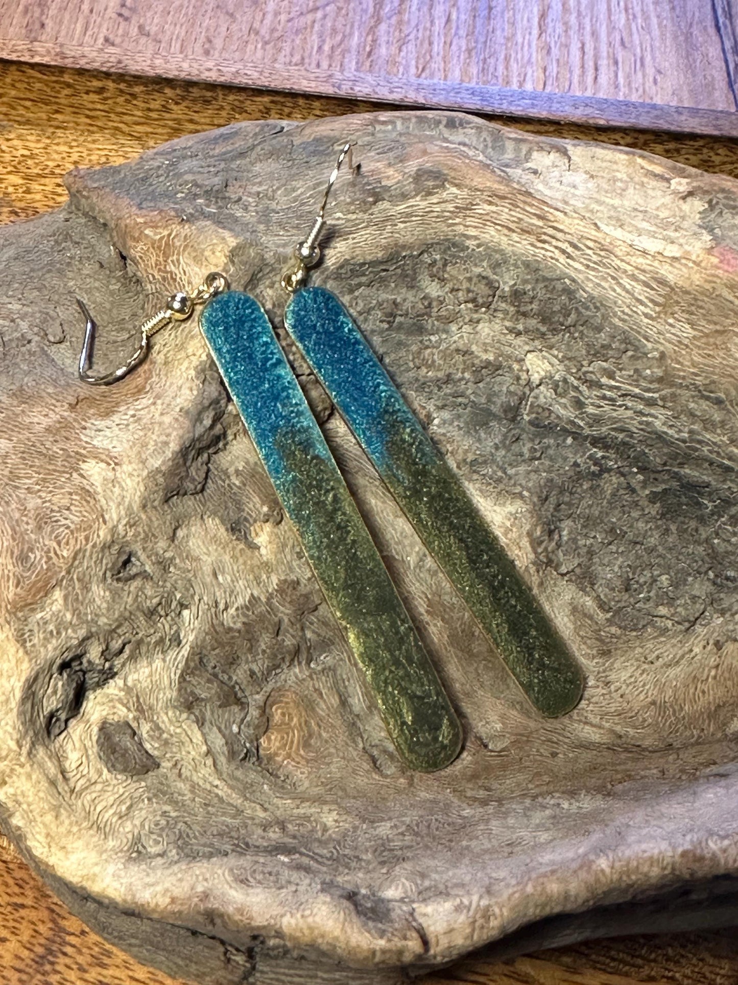 Resin and beaded earrings