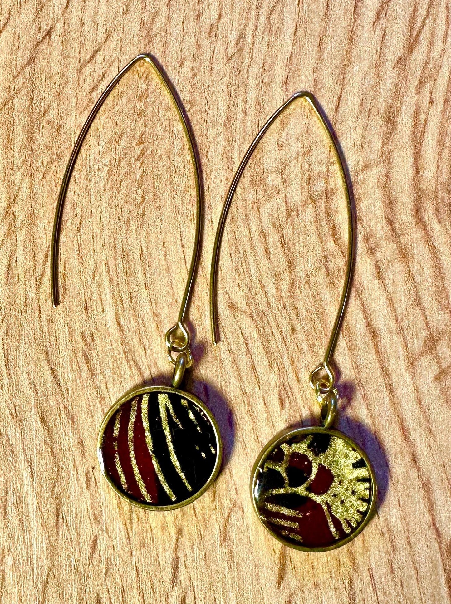 Resin and beaded earrings