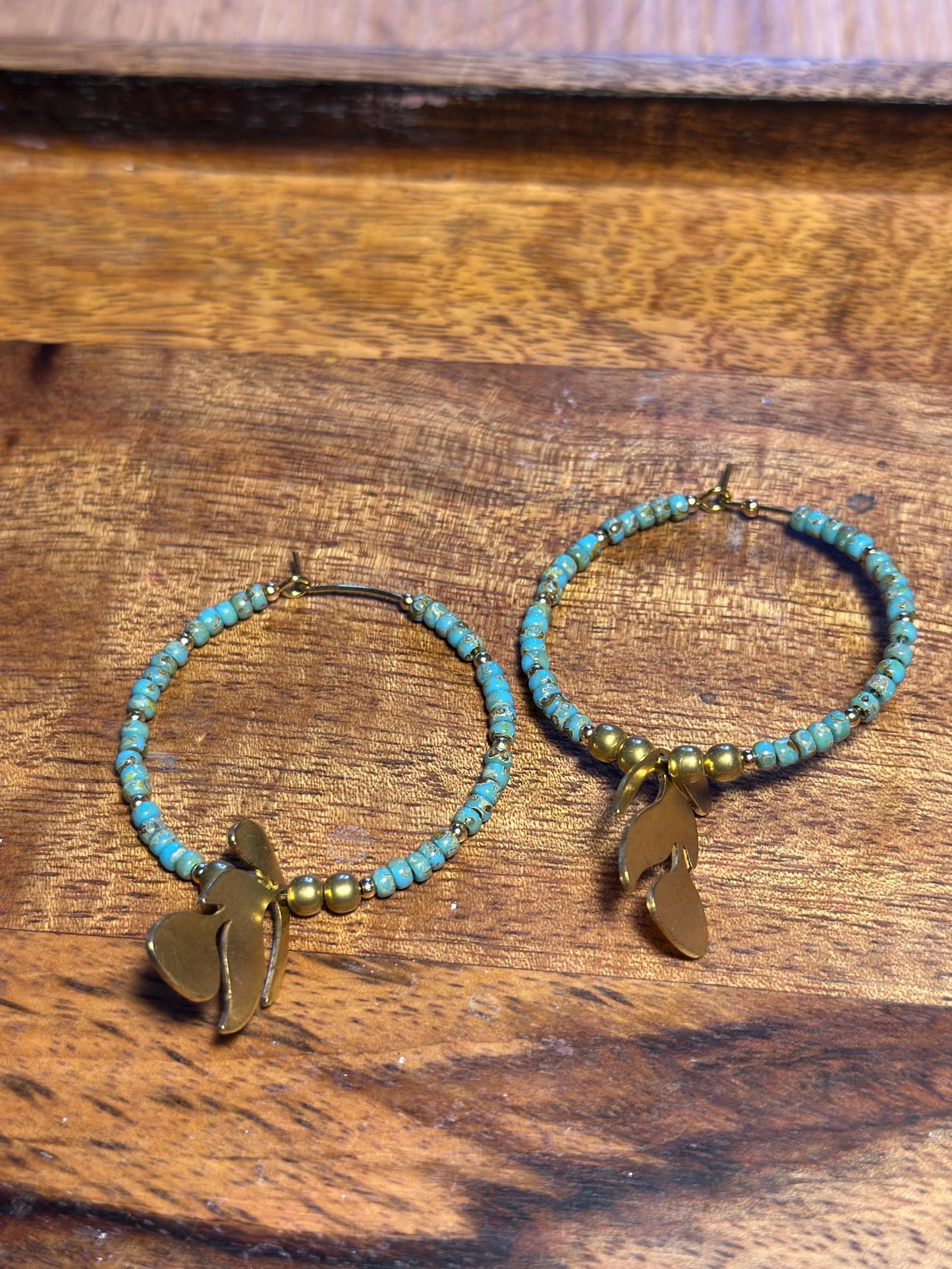 Beaded hoop earrings