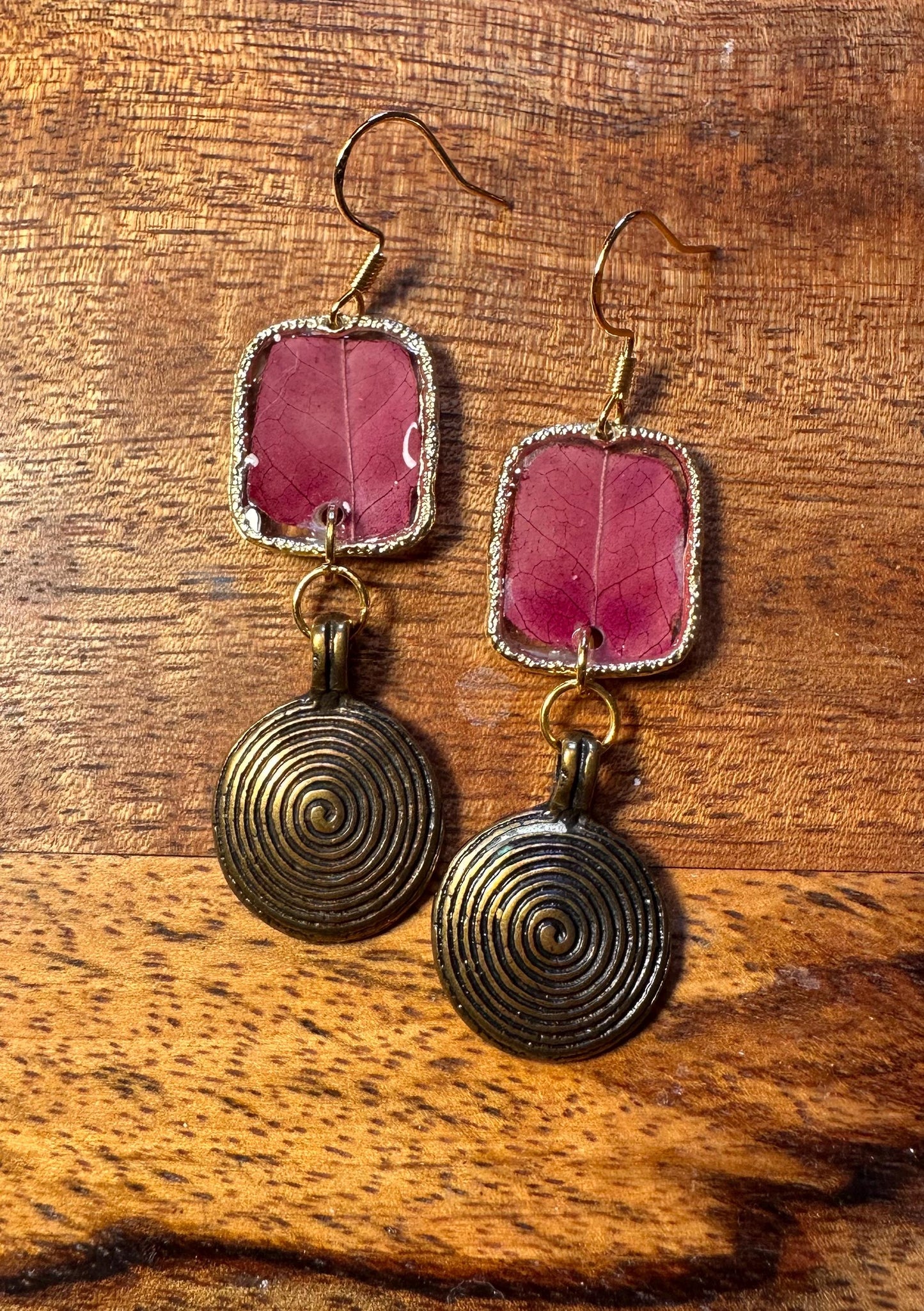 Resin and pressed flower earrings