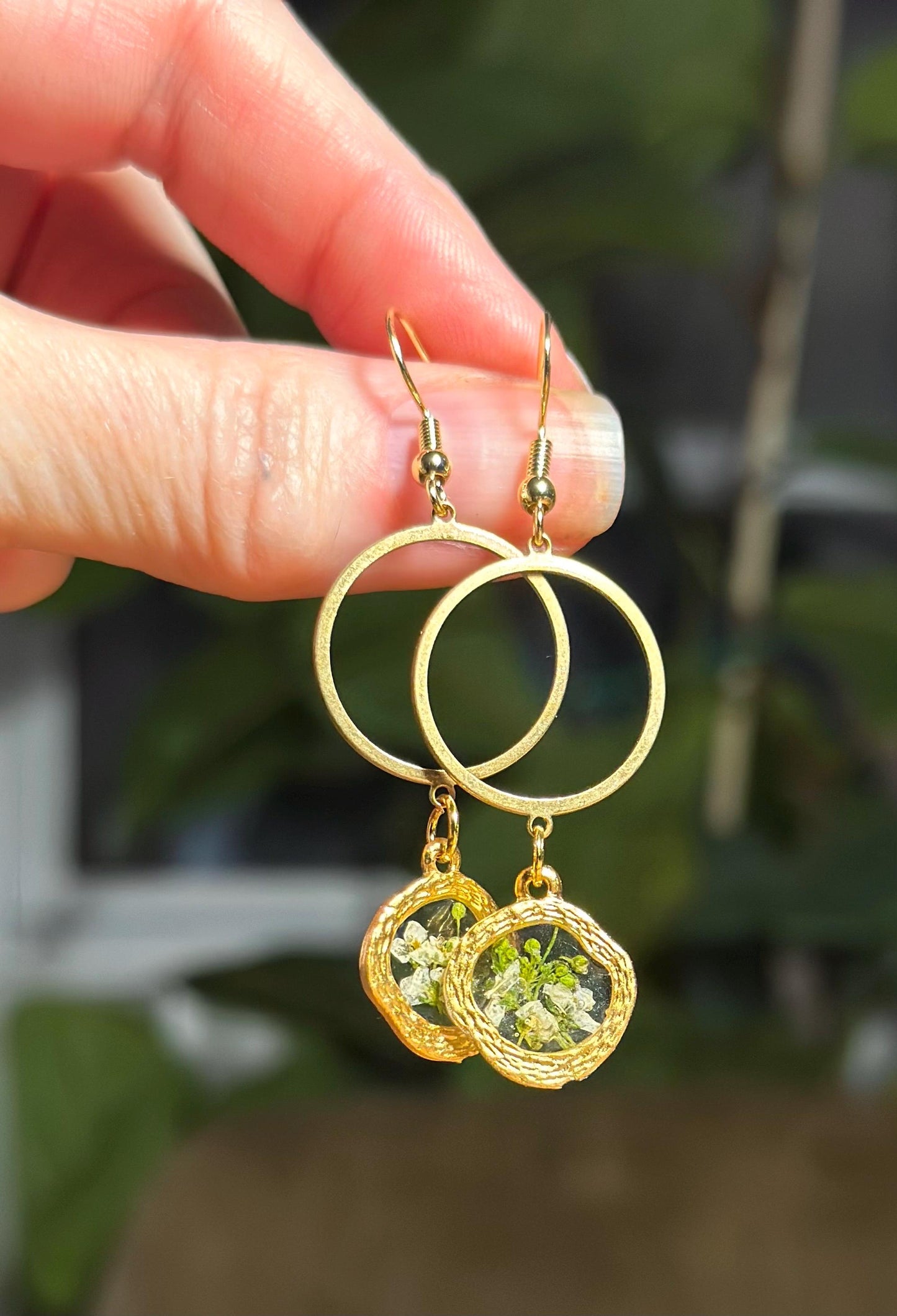Resin and beaded earrings