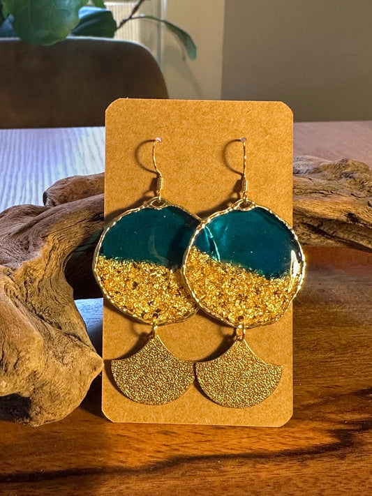 Resin and beaded earrings