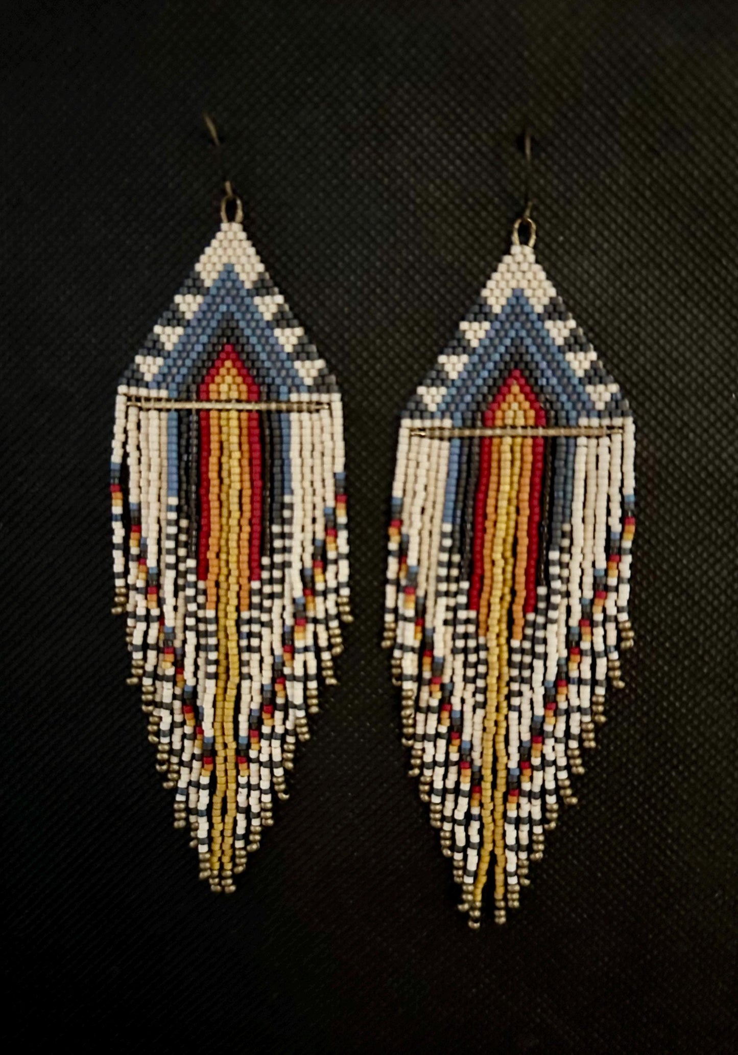 Hand-Beaded Fringe Earrings
