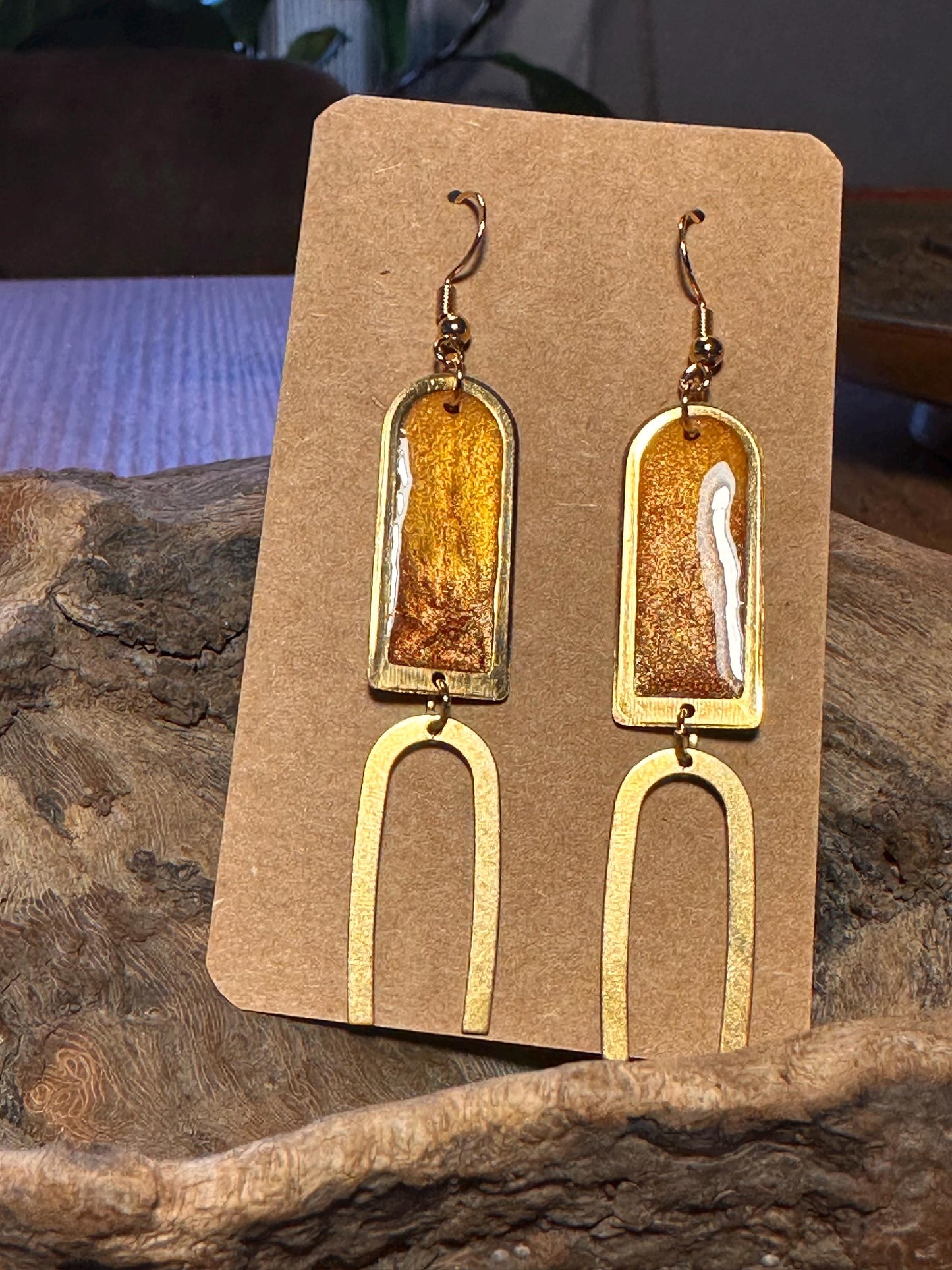 Resin and beaded earrings