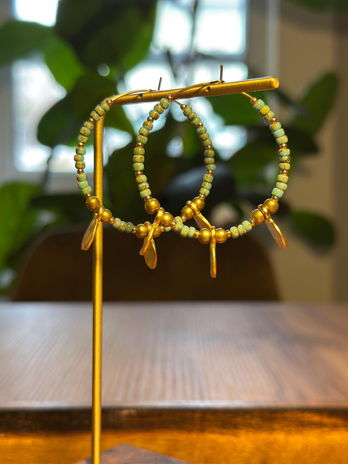 Beaded hoop earrings