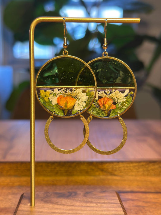 Resin and beaded earrings