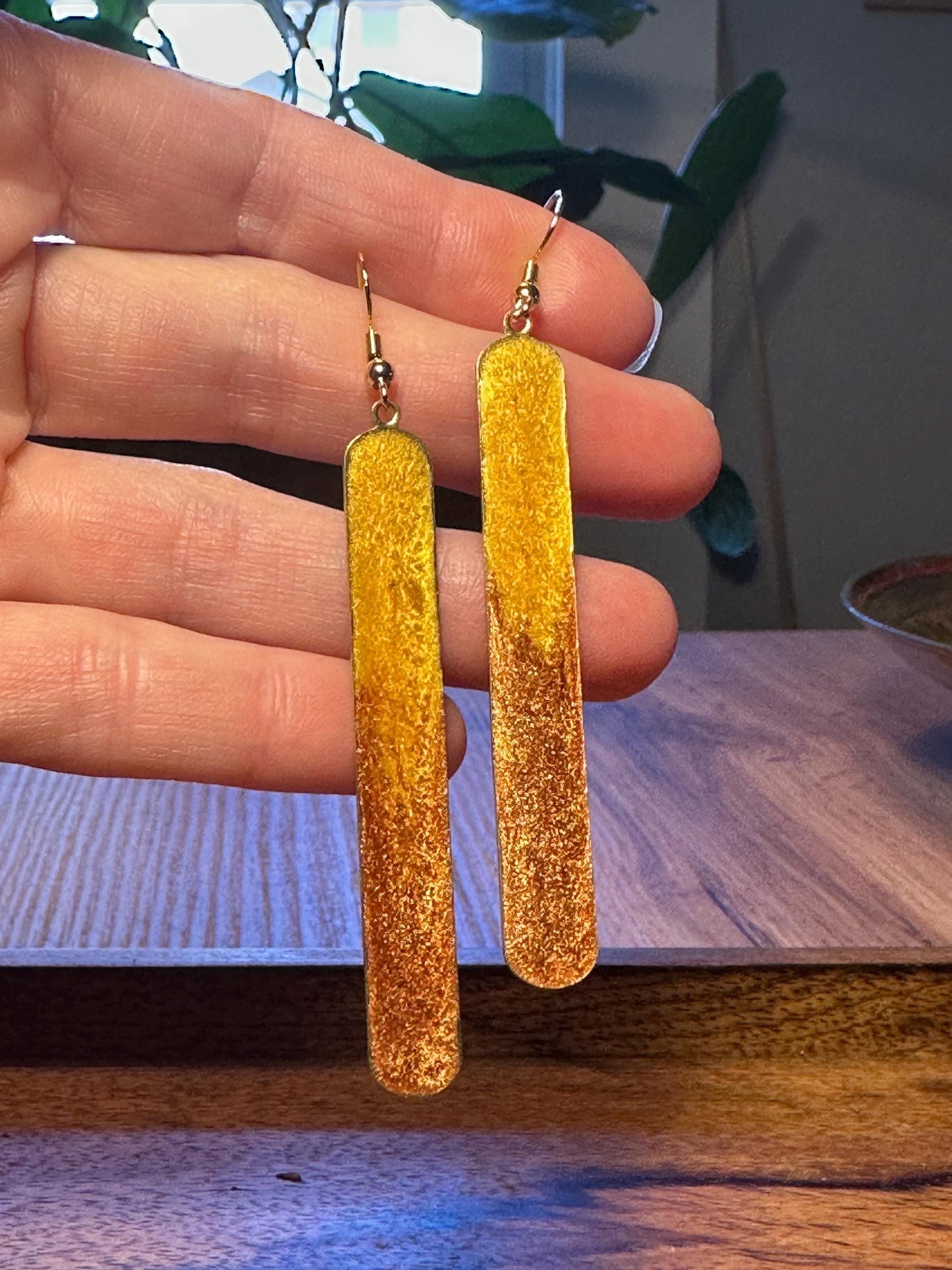Resin and beaded earrings