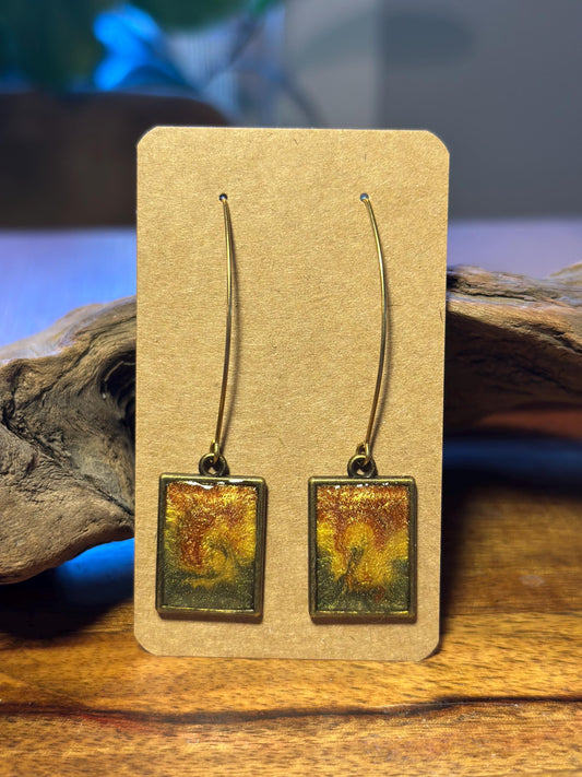 Resin and beaded earrings