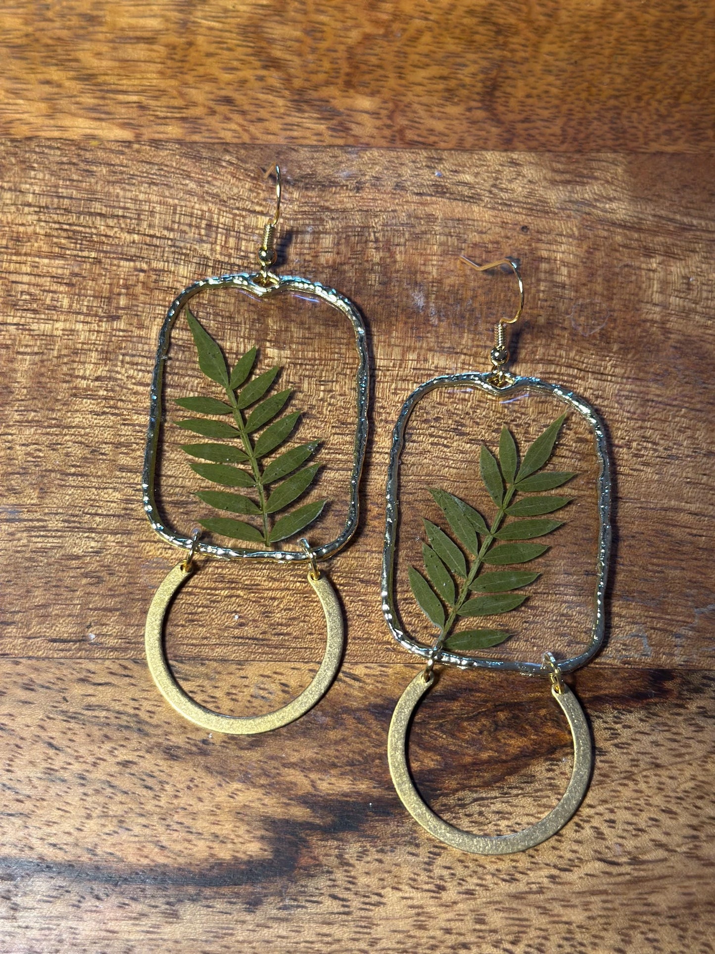 Resin and pressed flower earrings