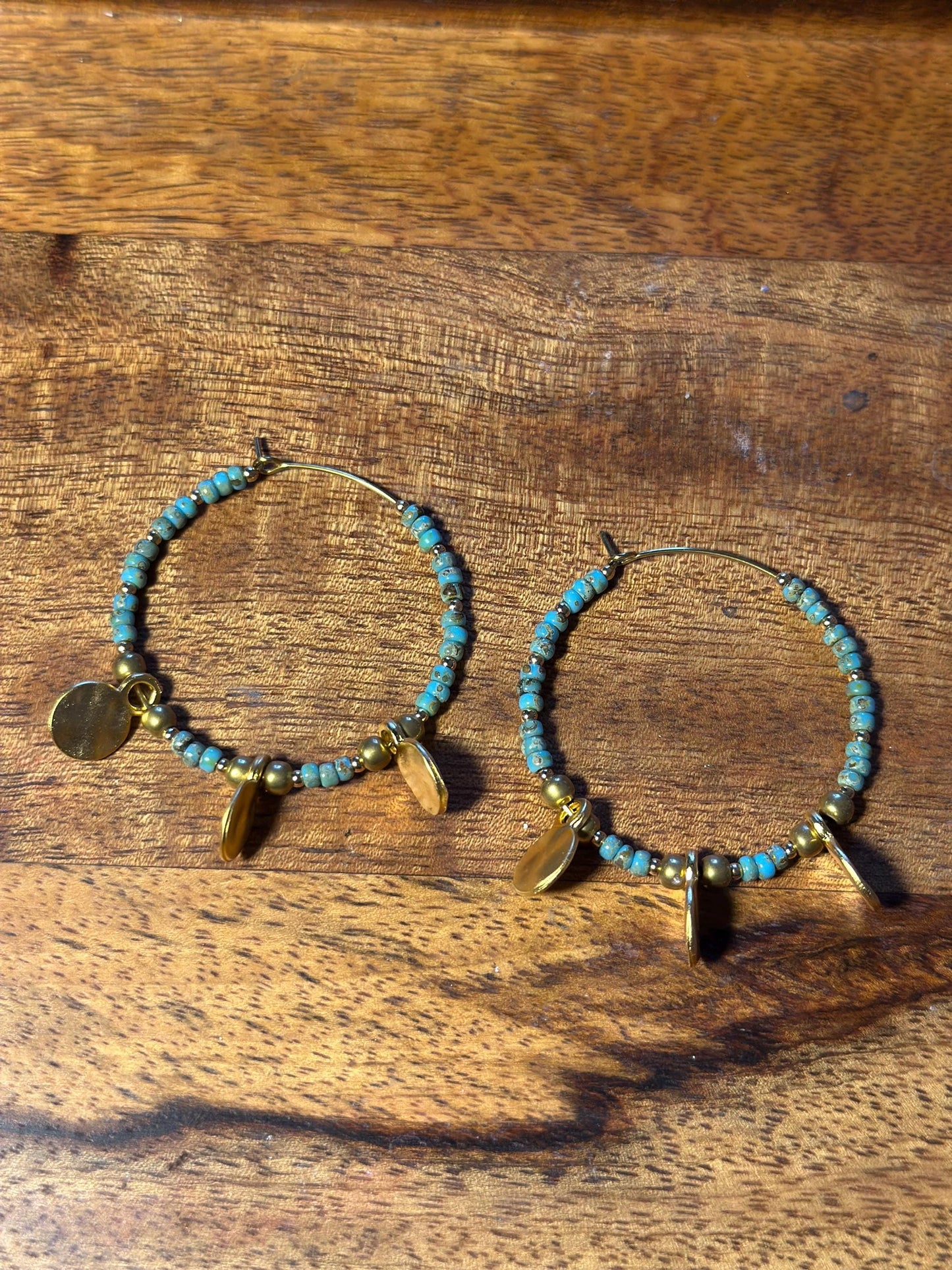 Beaded hoop earrings
