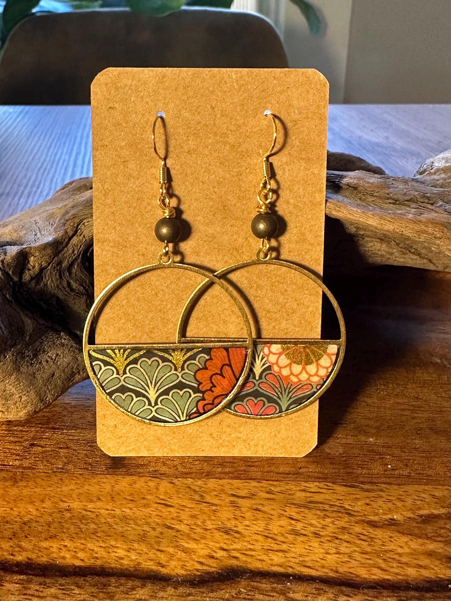 Resin and beaded earrings
