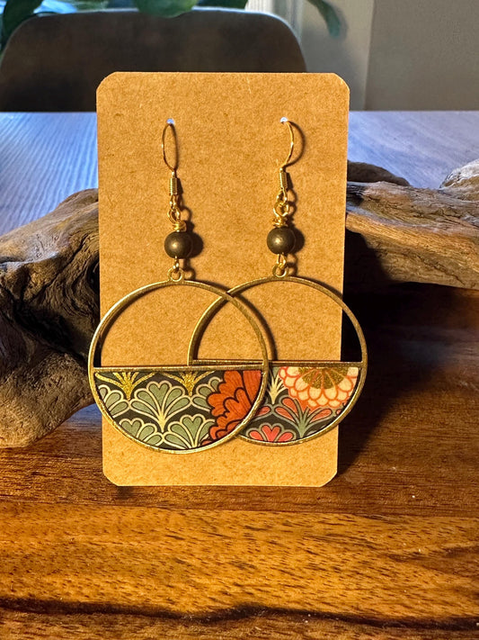 Resin and beaded earrings