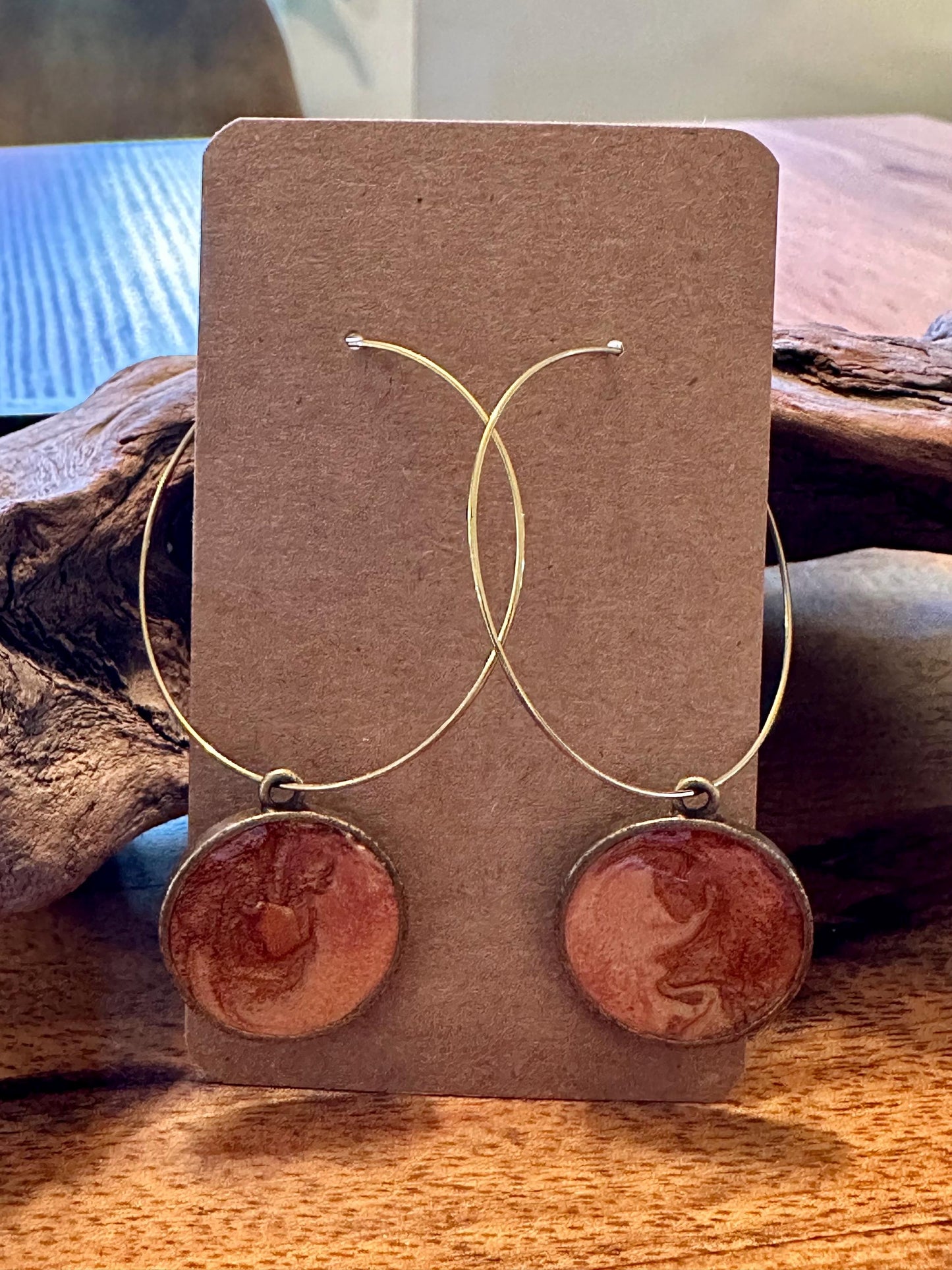 Resin and beaded earrings