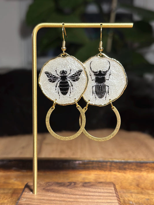Resin and beaded earrings