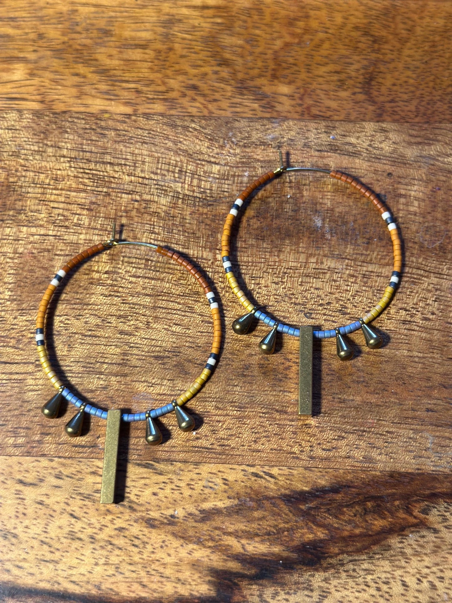 Beaded hoop earrings