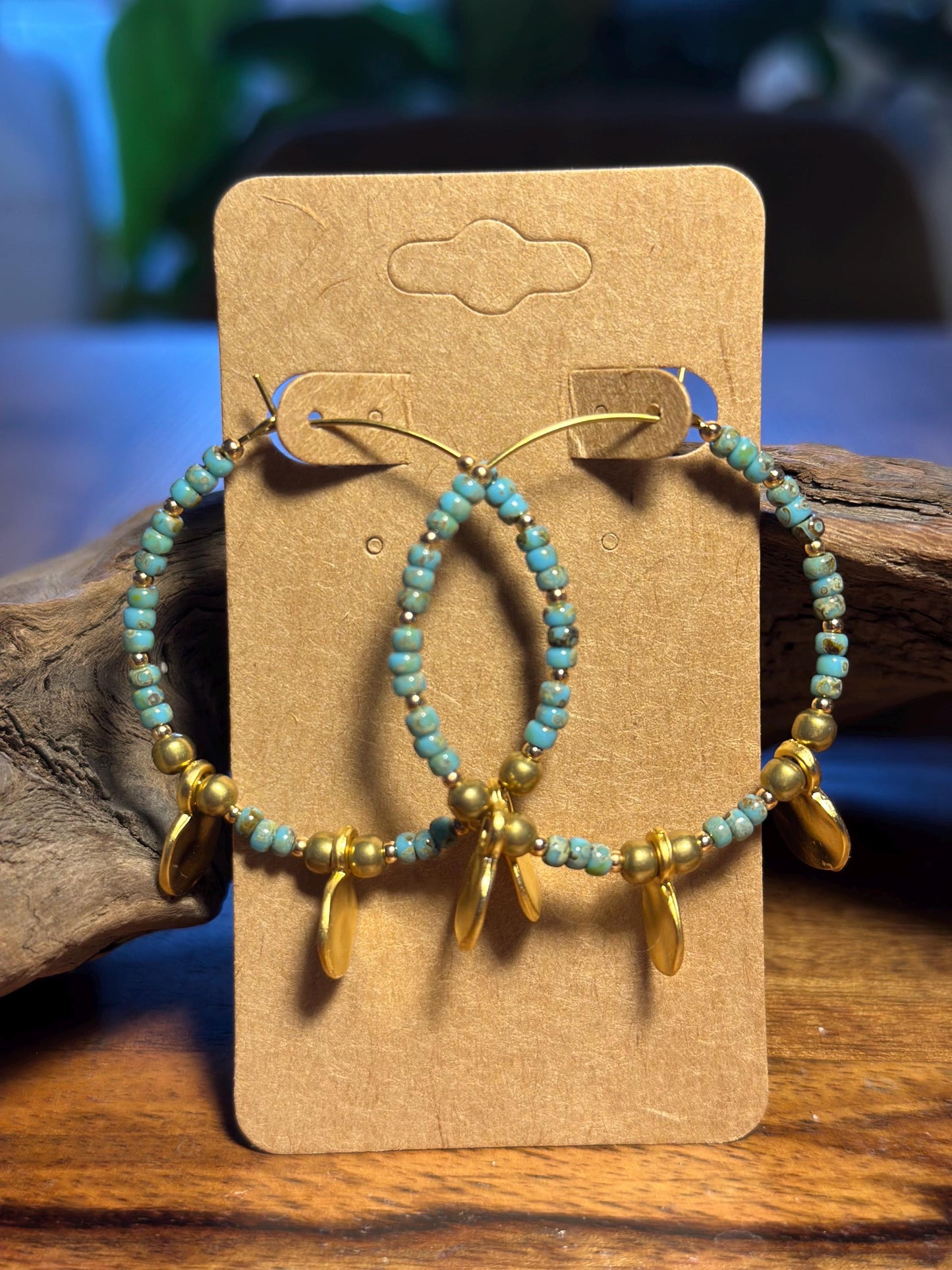 Beaded hoop earrings