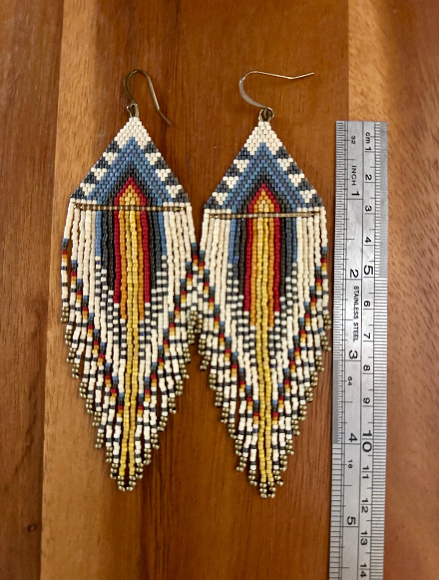 Hand-Beaded Fringe Earrings